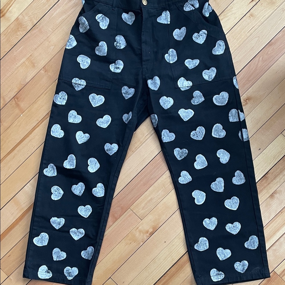 Big Bud Press paint stamp heart work pants XL